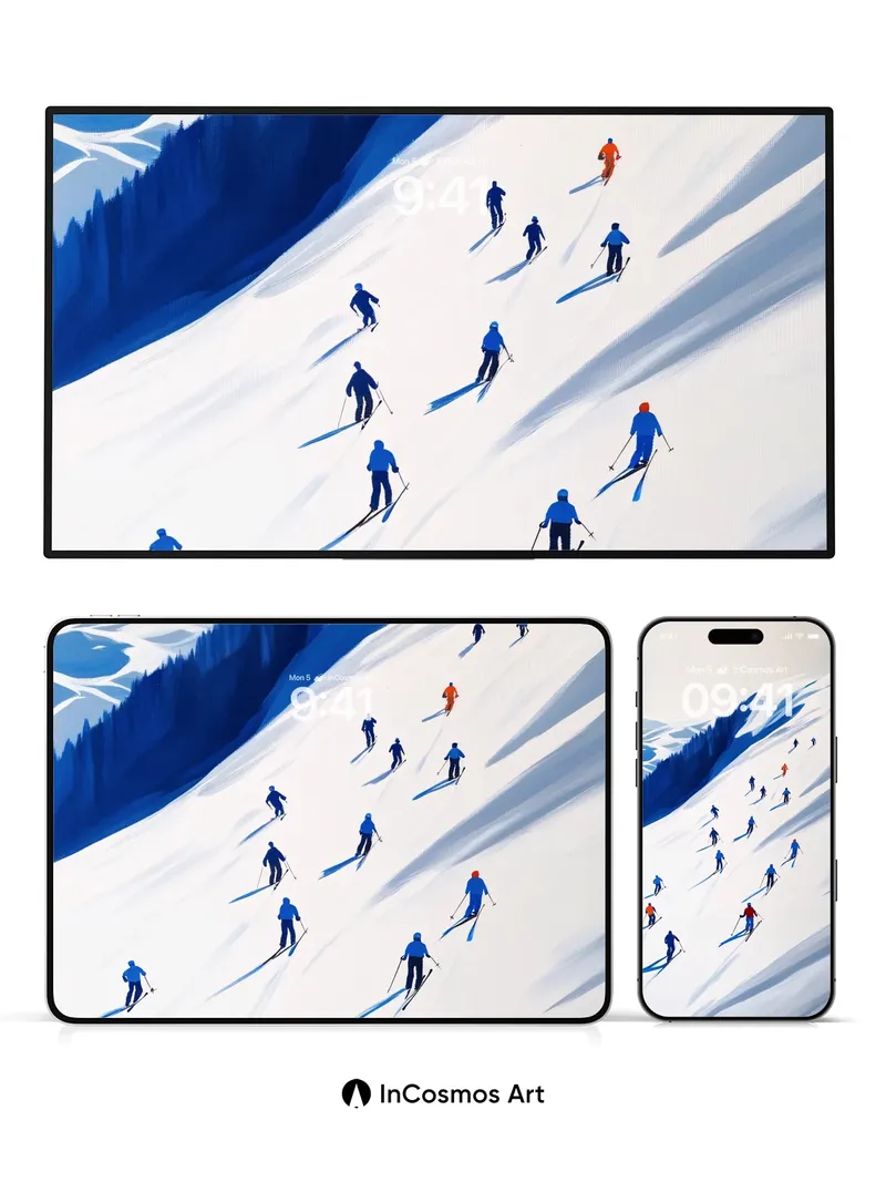 Crisp Ascent Wallpaper with Shadow Trails