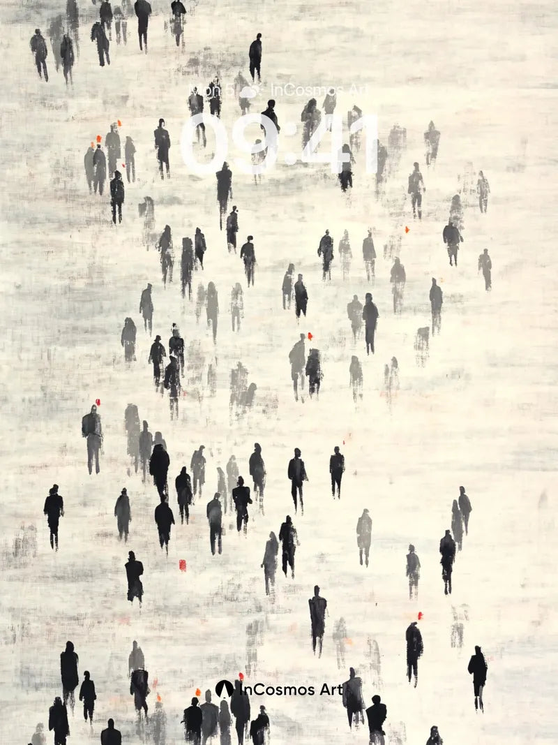 Echoing Silhouettes Wallpaper with Floating Oranges