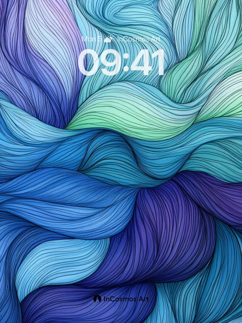 Oceanic Drift Wallpaper with Living Lines