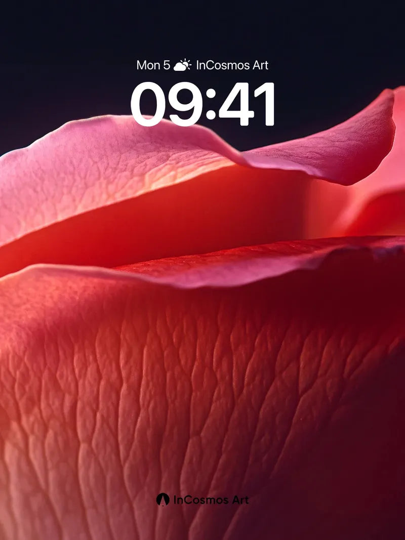 Velvet Petal Wallpaper with Crimson Light