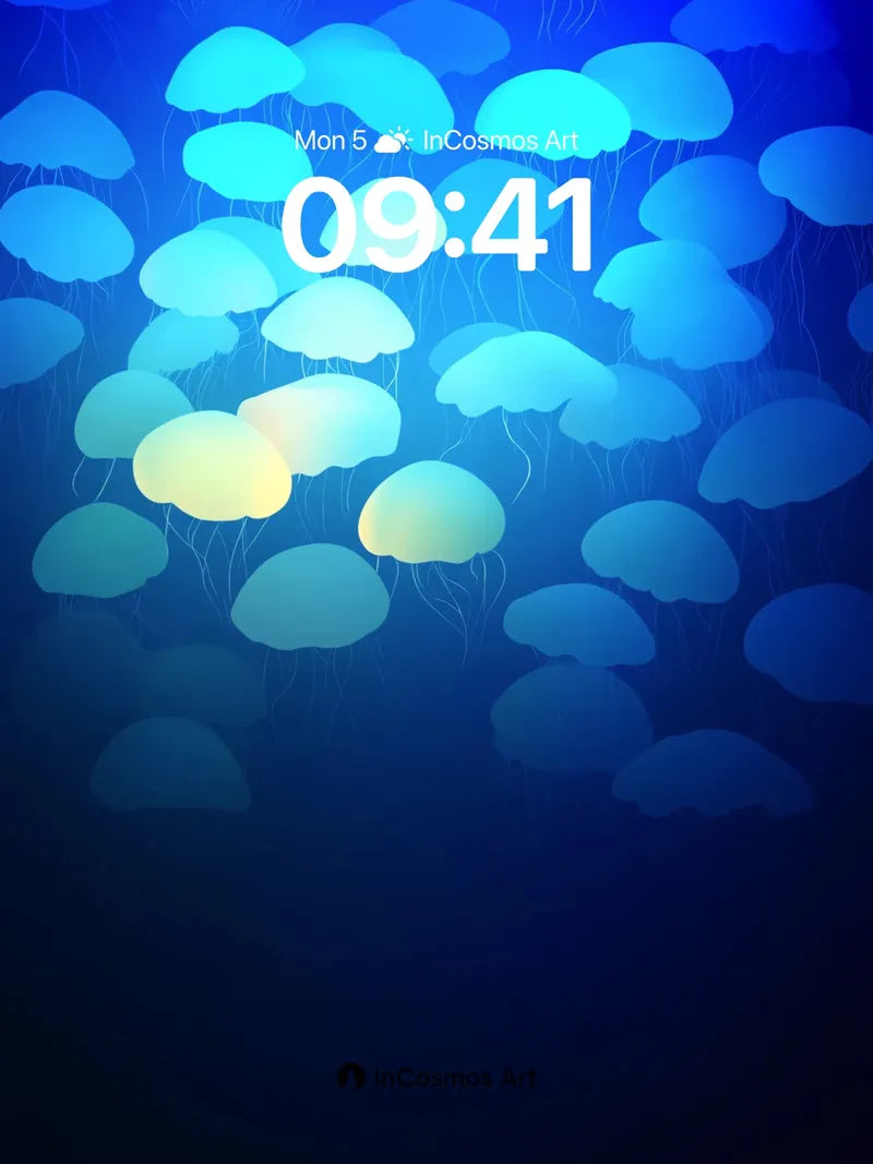 Luminous Drift Wallpaper with Bioluminescent Hush