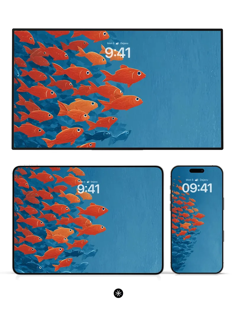 Vibrant Fish School Ocean Wallpaper