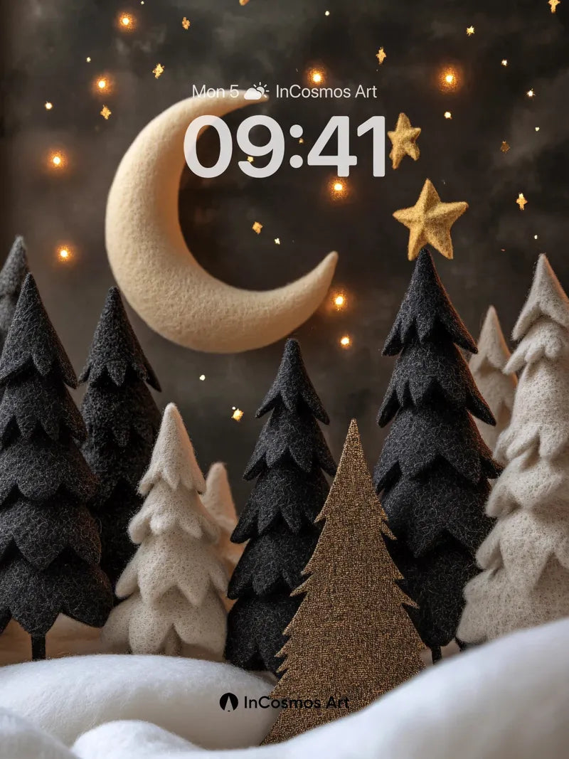 Velvet Night Wallpaper with Starlit Forest