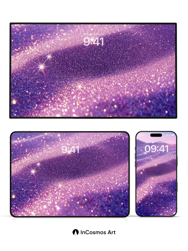 Stardust Dunes Wallpaper with Cosmic Glow