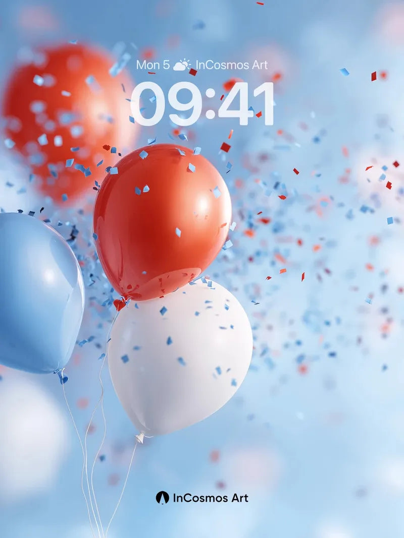 Floating Joy Wallpaper with Confetti Drift wallpaper for iPhone, iPad & Mac