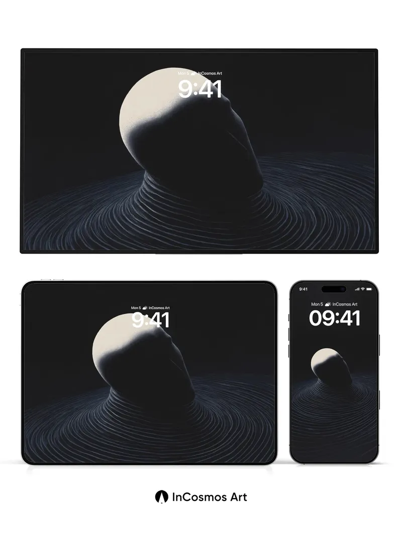 Silent Sphere Wallpaper with Undulating Lines