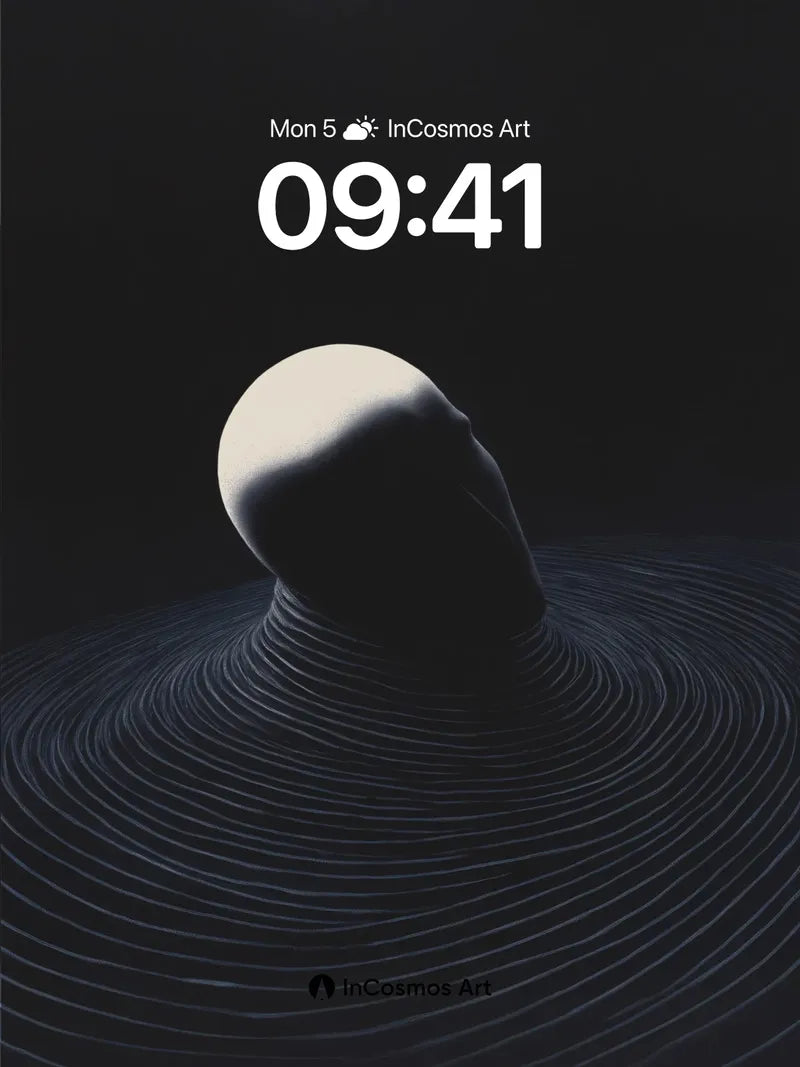 Silent Sphere Wallpaper with Undulating Lines