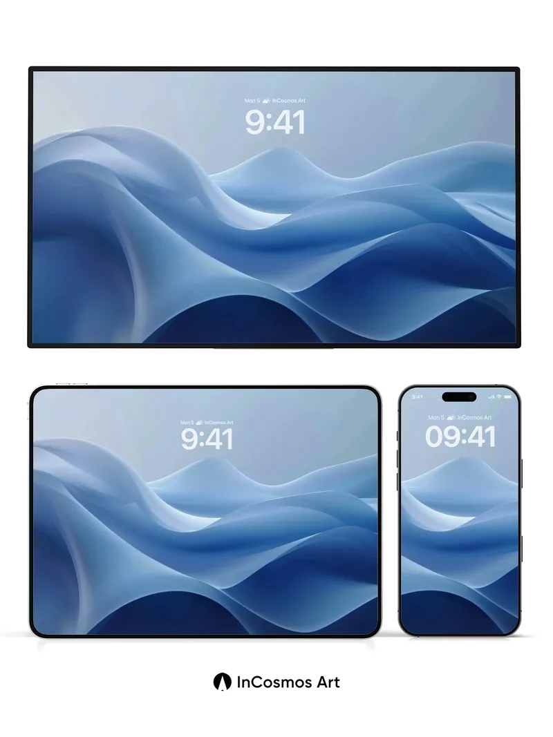 Serenity Wave Wallpaper with Liquid Light