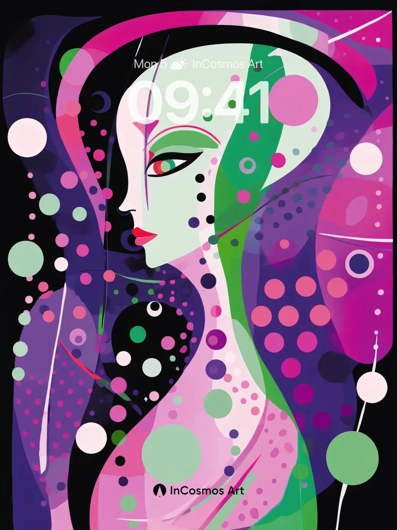 Luminous Kusama Wallpaper with Cosmic Dots