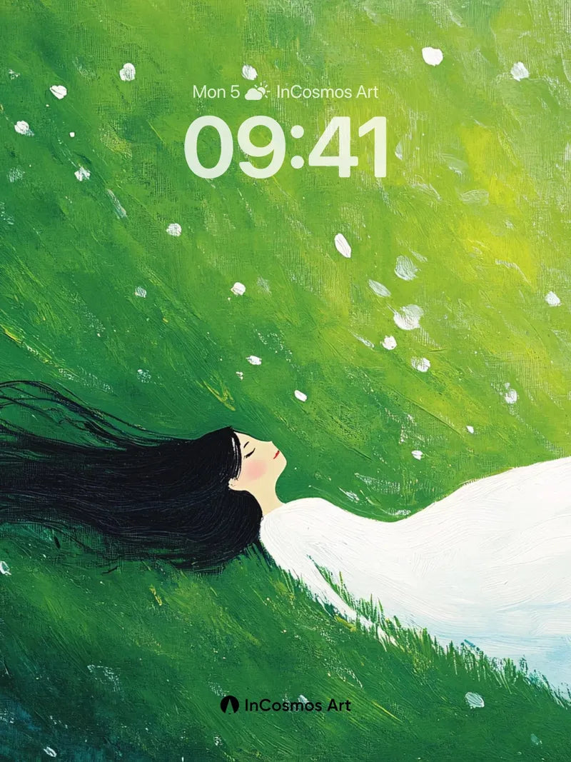 Serenity Drift Wallpaper with Floating Petals