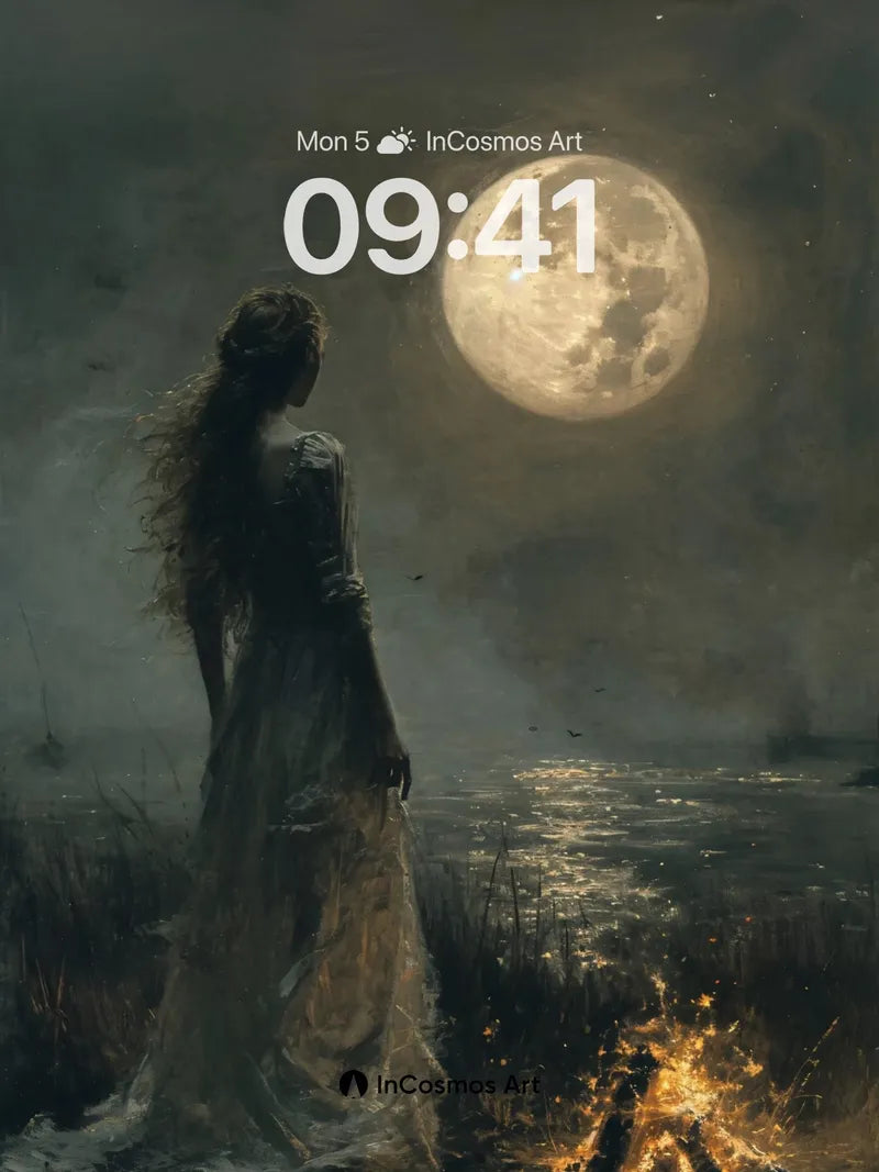 Moonlit Reverie Wallpaper with Ember Glow