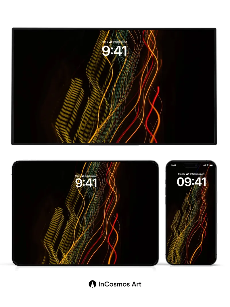 Neon Veil Wallpaper with Electric Trails