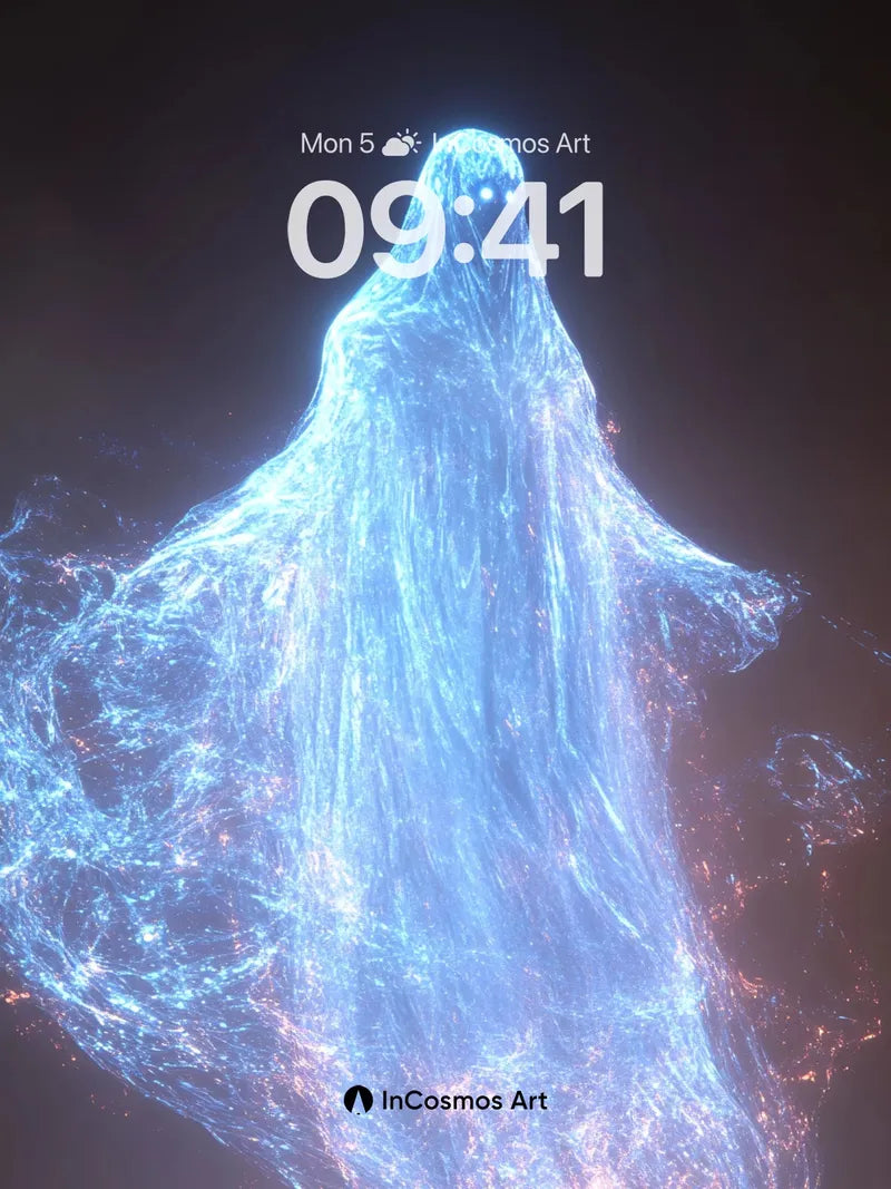Electrostatic Phantom Wallpaper with Flickering Embers