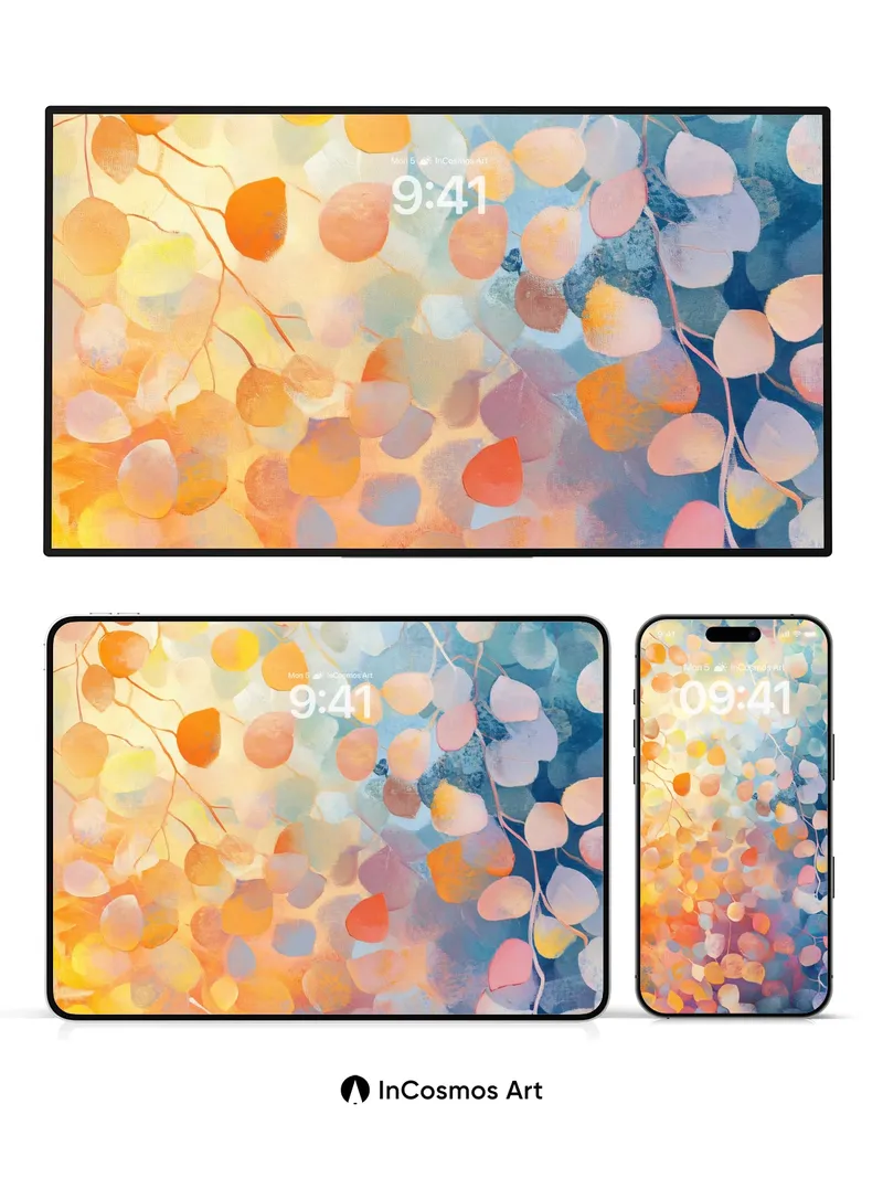 Sunlit Canopy Wallpaper with Ethereal Leaves