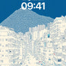 Moonlit Cityscape Wallpaper with Mountain Veil wallpaper for iPhone, iPad & Mac