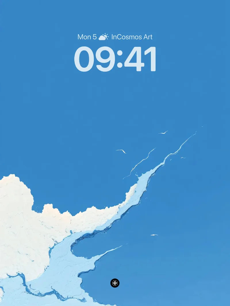 Serene Coastal Map Wallpaper with Oceanic Flow wallpaper for iPhone, iPad & Mac