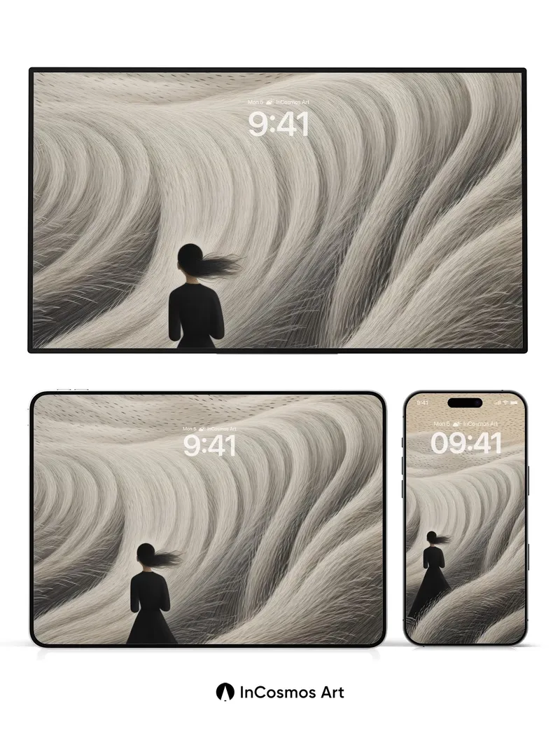 Silent Wave Wallpaper with Whispering Grass