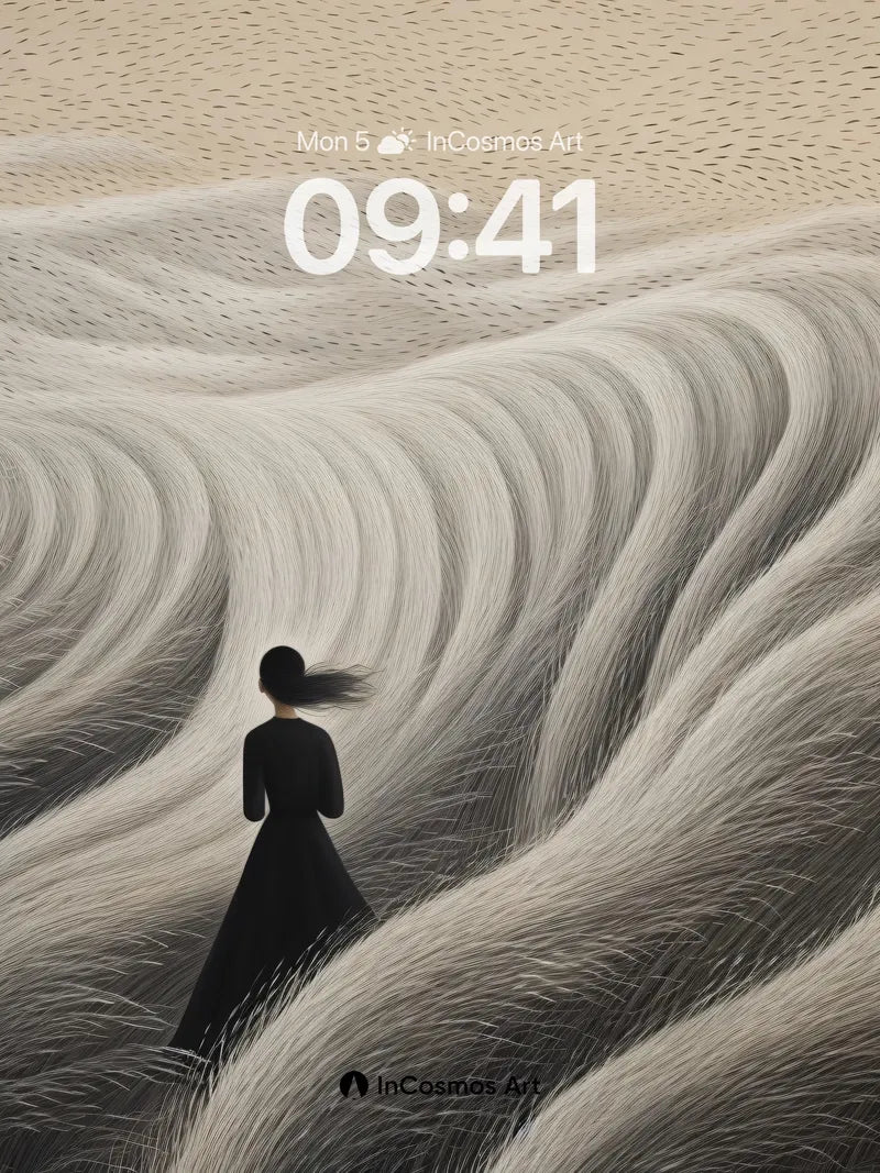 Silent Wave Wallpaper with Whispering Grass