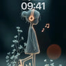 Luminous Walk Wallpaper with Musical Notes wallpaper for iPhone, iPad & Mac