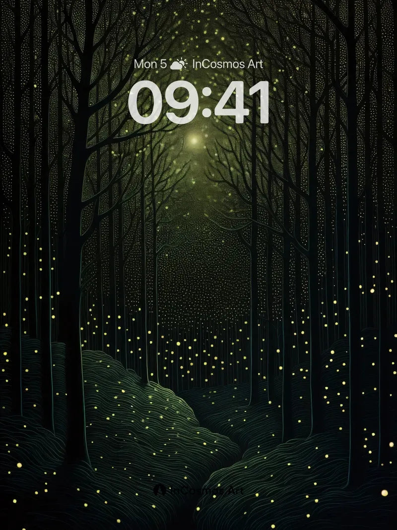 Whispering Forest Wallpaper with Starlit Canopy