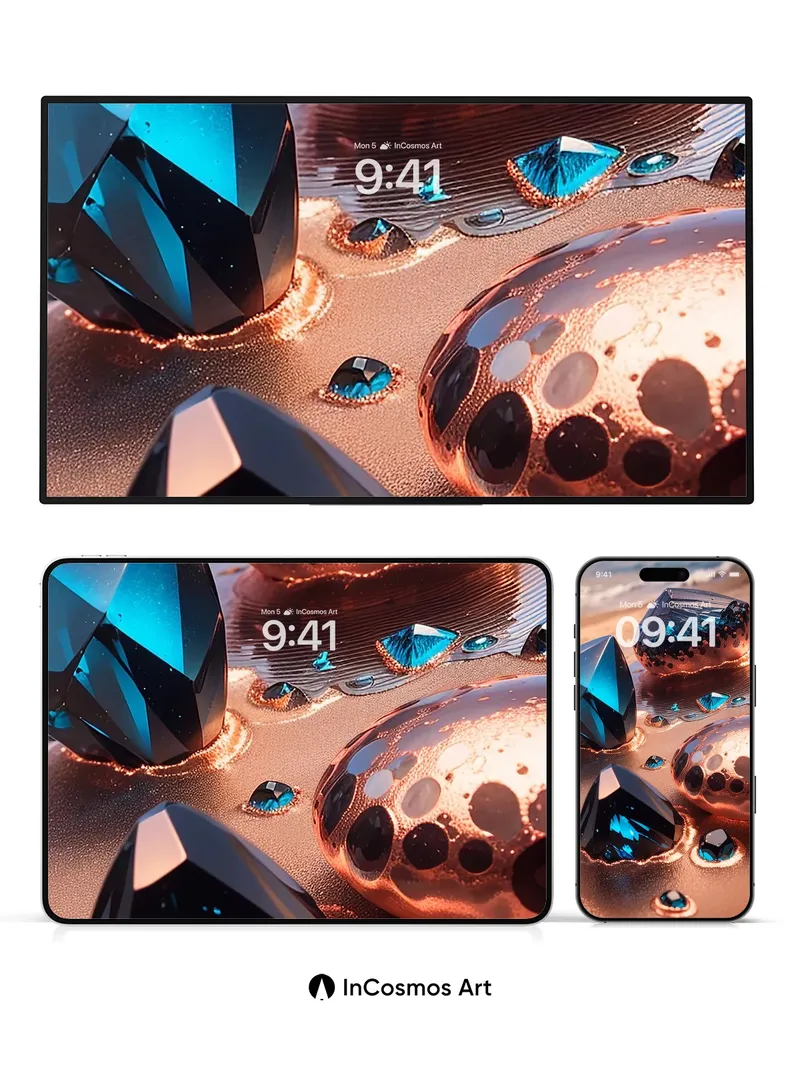 Luminous Depths Wallpaper with Liquid Light