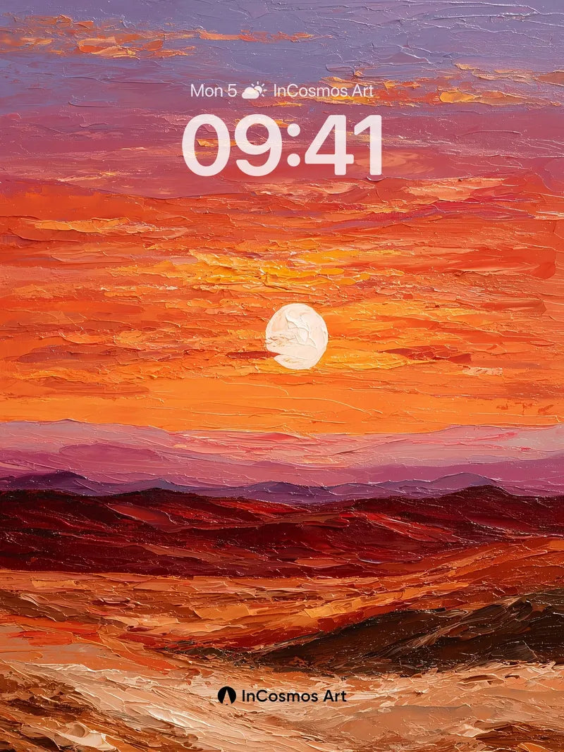 Crimson Horizon Wallpaper with Sunlit Texture wallpaper for iPhone, iPad & Mac
