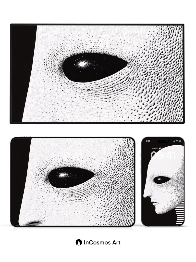 Silent Observer Wallpaper with Stippled Light