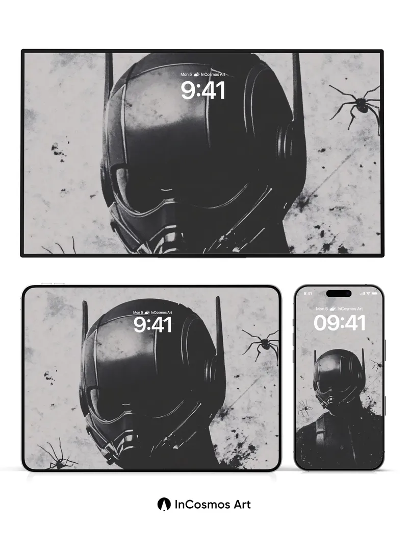 Shadowed Sentinel Wallpaper with Spiderweb Whispers