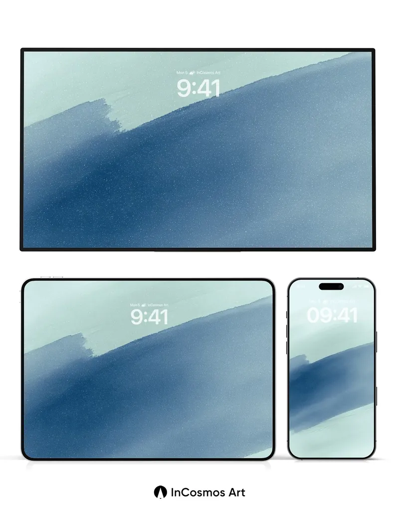 Serene Blue Gradient Wallpaper with Soft Haze