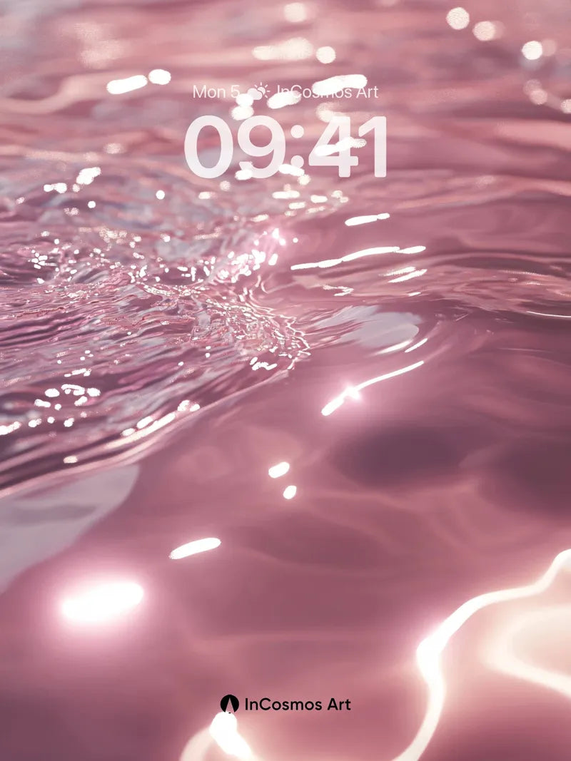 Luminous Waterfall Wallpaper with Rose Gold Currents wallpaper for iPhone, iPad & Mac