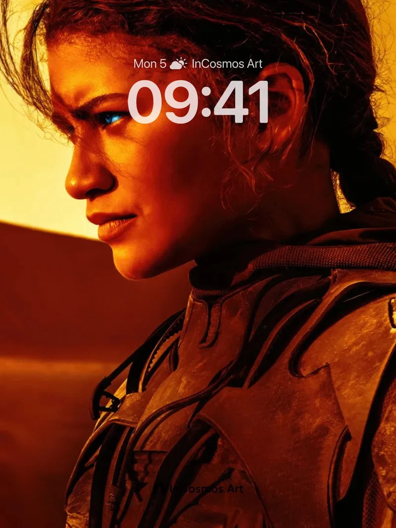 Desert Echo Wallpaper with Warrior's Gaze