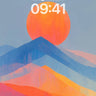 Sunset Gradient Mountain Wallpaper with Soft Haze wallpaper for iPhone, iPad & Mac