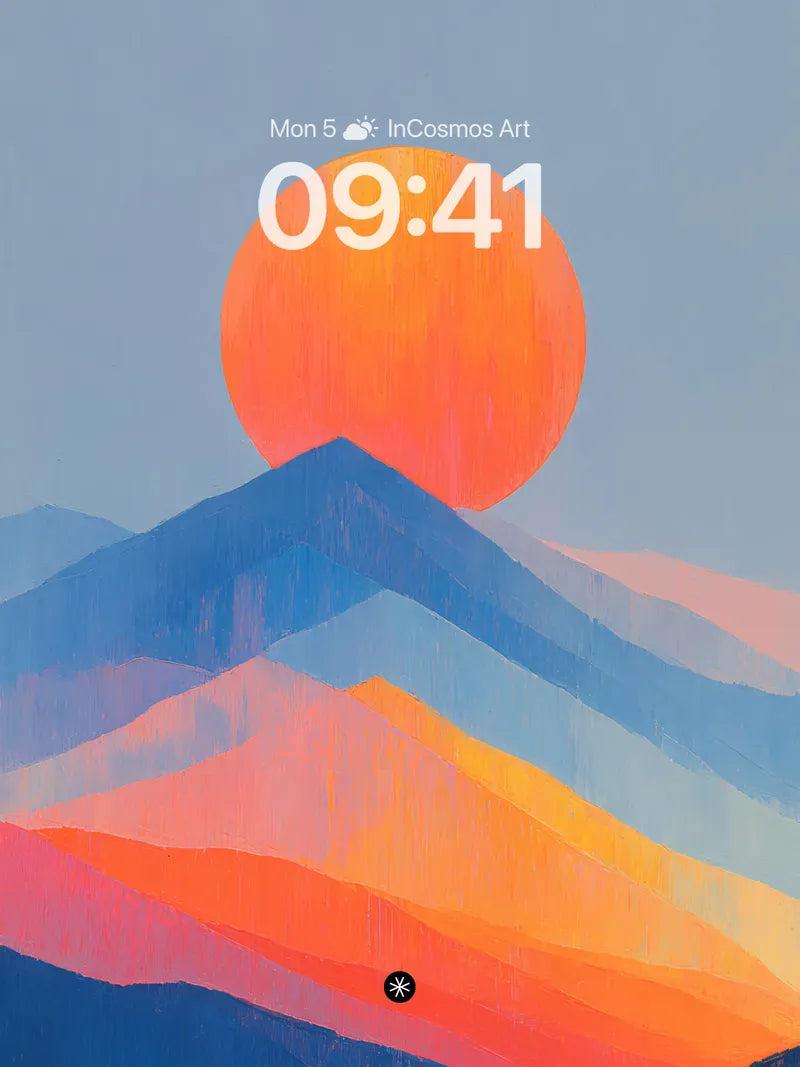 Sunset Gradient Mountain Wallpaper with Soft Haze wallpaper for iPhone, iPad & Mac