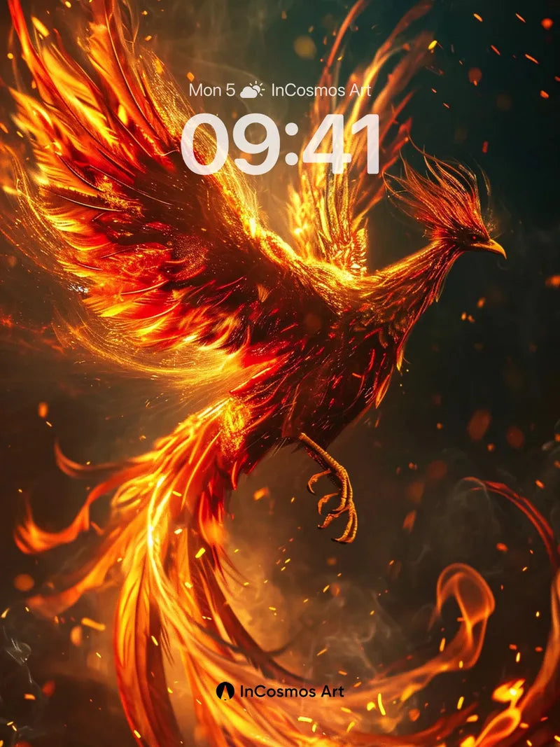 Phoenix Flame Wallpaper with Living Embers