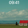 Serenity Field Wallpaper with Red Roof Solitude wallpaper for iPhone, iPad & Mac