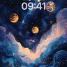 Celestial Drift Wallpaper with Golden Orbs wallpaper for iPhone, iPad & Mac