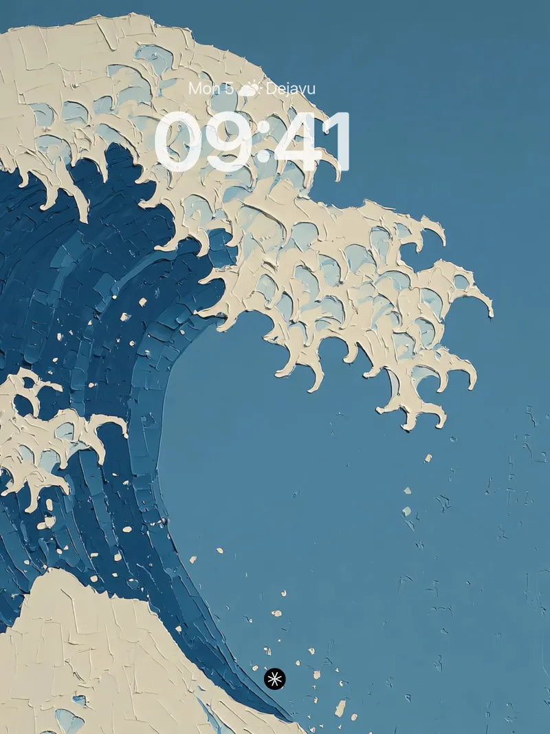 Ukiyo Wave Texture Ocean Wallpaper