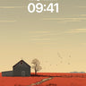 Crimson Field Wallpaper with Silent Barn wallpaper for iPhone, iPad & Mac