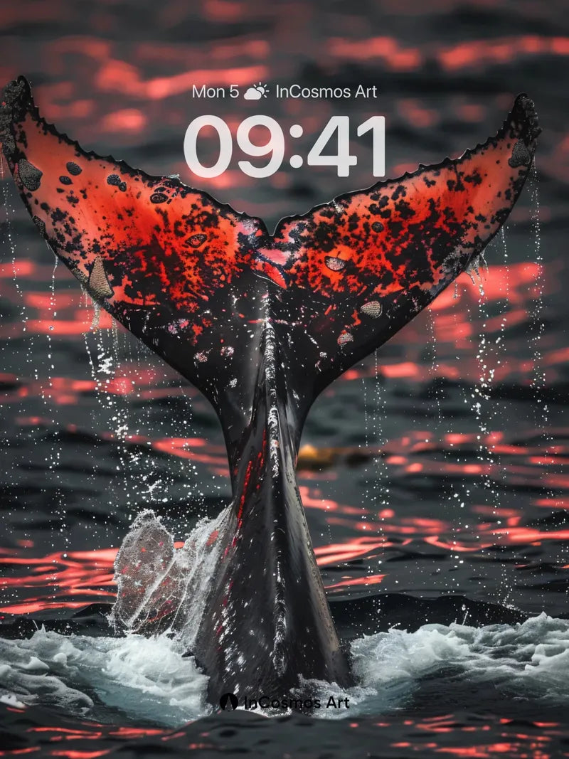 Crimson Tail Wallpaper with Oceanic Echoes