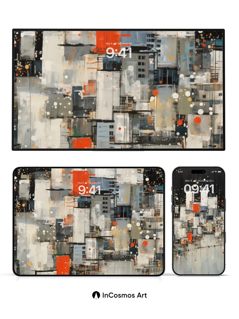 Nocturnal Circuit Wallpaper with Floating Orbs