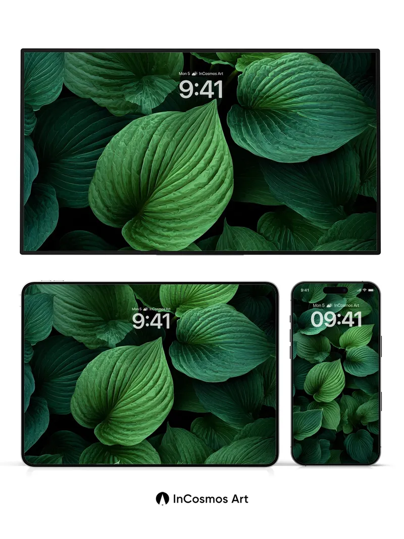 Emerald Whisper Wallpaper with Veined Depths