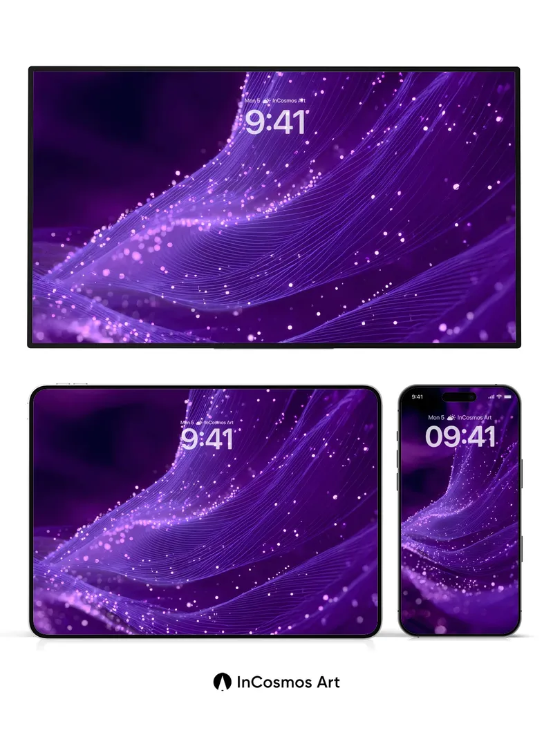 Luminous Veil Wallpaper with Starlit Threads