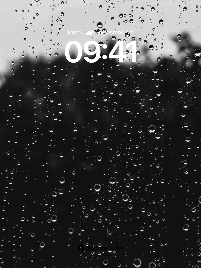 Muted Raindrop Wallpaper with Forest Hush