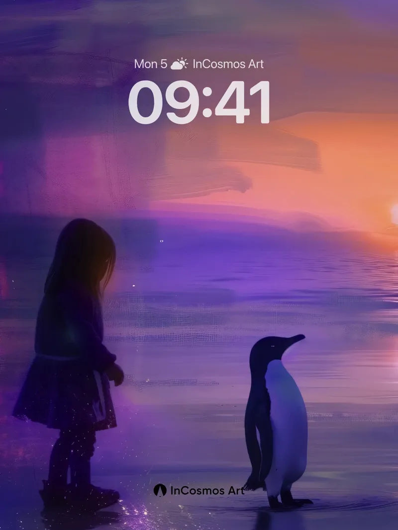 Whispering Horizon Wallpaper with Starlit Ice