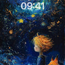Starry Whispers Wallpaper with Fox and Child wallpaper for iPhone, iPad & Mac