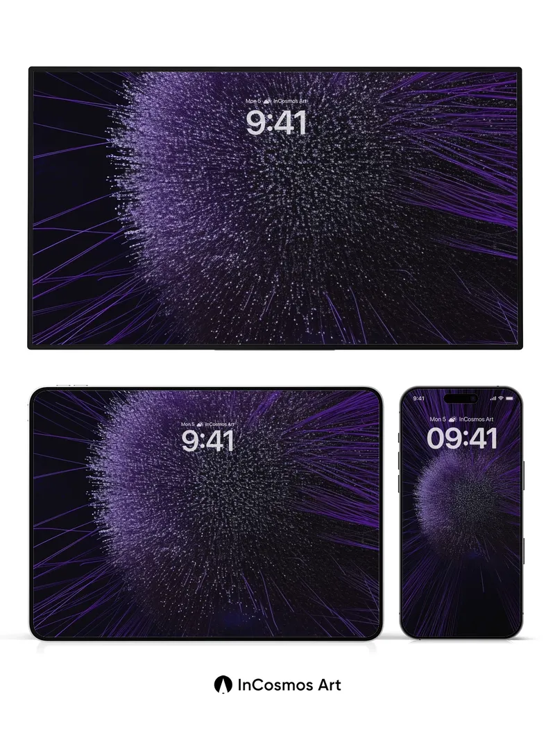 Cosmic Burst Wallpaper with Radiant Threads