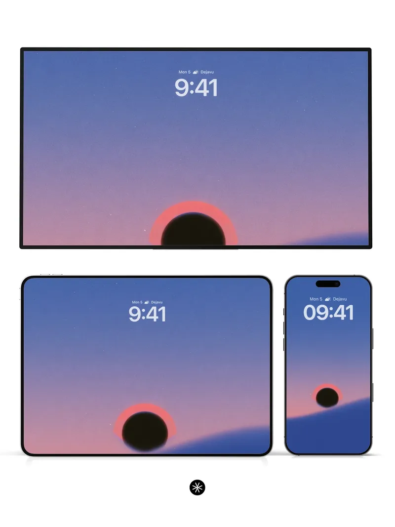 Celestial Eclipse Gradient Wallpaper