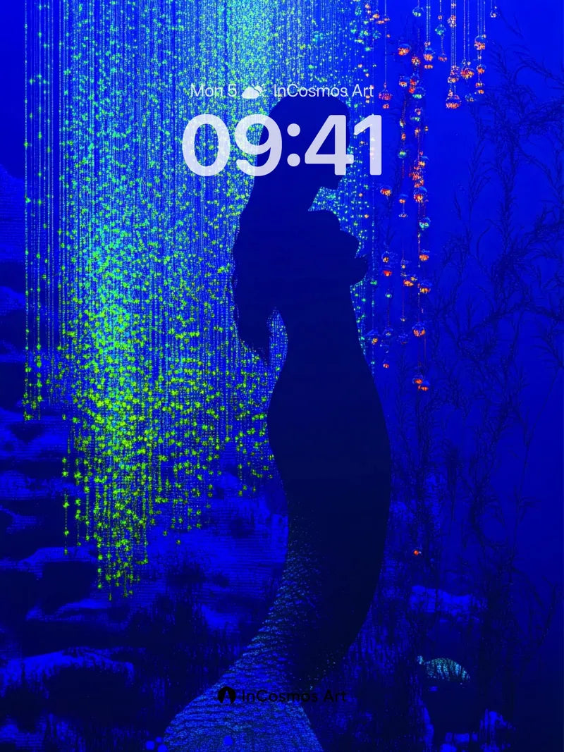 Luminous Abyss Wallpaper with Digital Rain