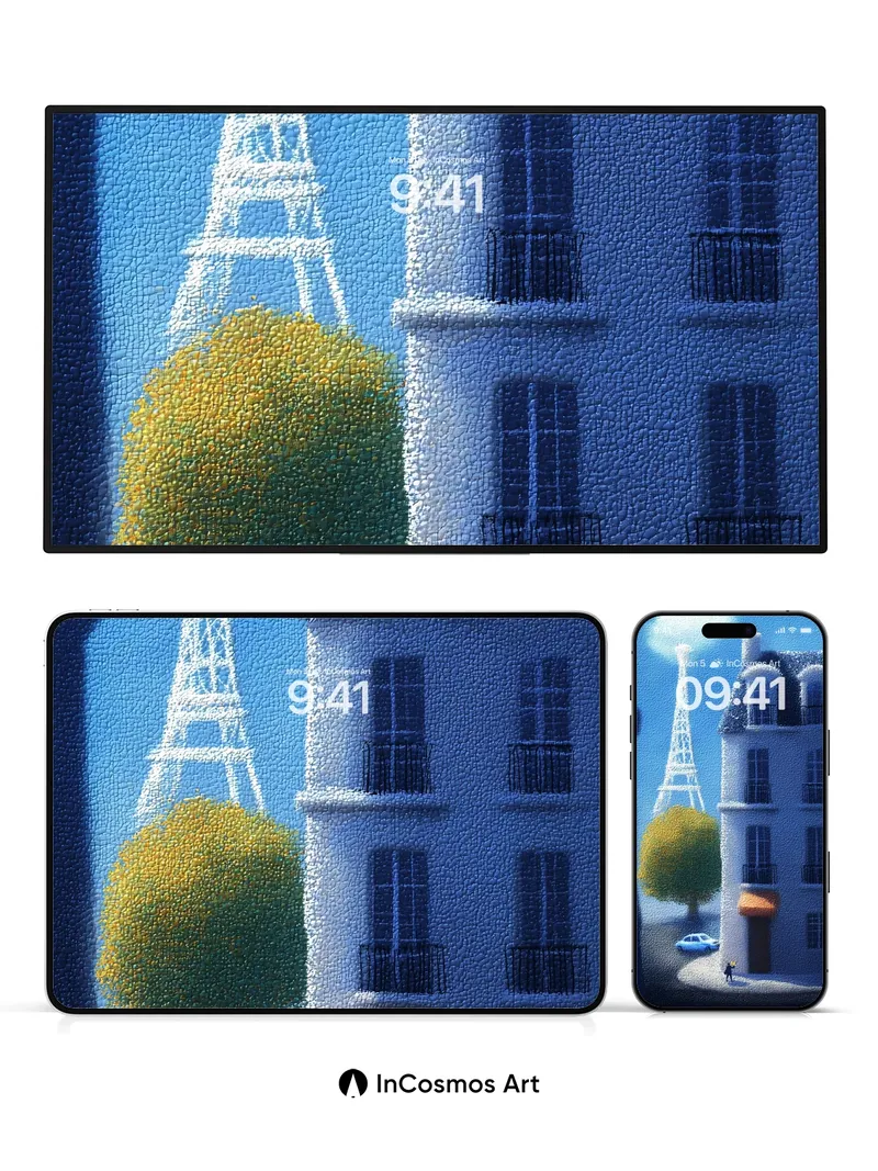 Silent Paris Wallpaper with Eiffel Glow