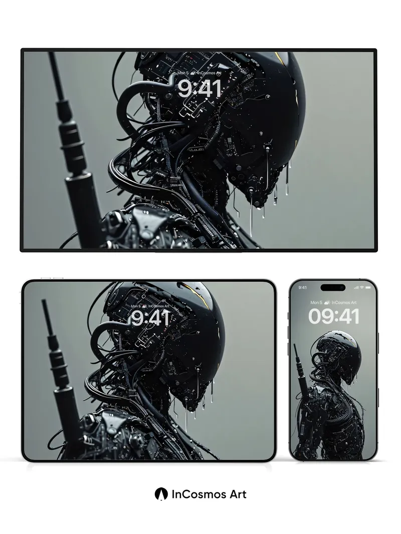 Silent Circuit Wallpaper with Liquid Shadows